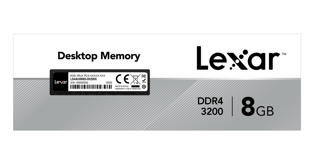 Lexar DDR4 8GB 288 PIN U-DIMM 3200Mbps, CL19, Desktop Memory